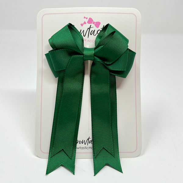4 Inch Double Tail Bow - Forest Green