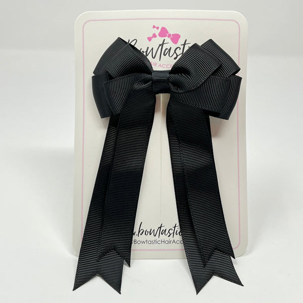 4 Inch Double Tail Bow - Black