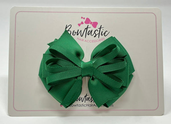3.5 Inch Flat Loop Bow - Forest Green
