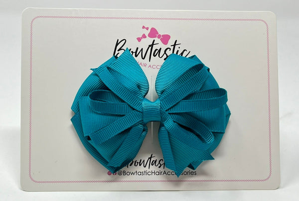 3.5 Inch Flat Loop Bow - Tornado Blue