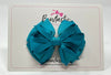 3.5 Inch Flat Loop Bow - Tornado Blue