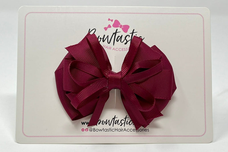 3.5 Inch Flat Loop Bow - Wine