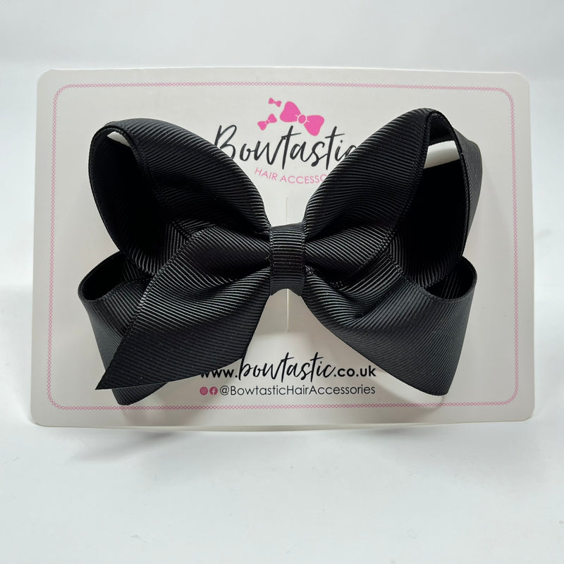 4 Inch Double Ribbon Bow - Black