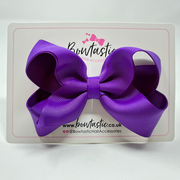 4 Inch Double Ribbon Bow - Purple