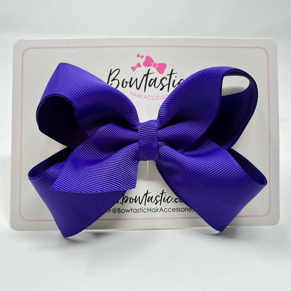 4 Inch Double Ribbon Bow - Regal Purple