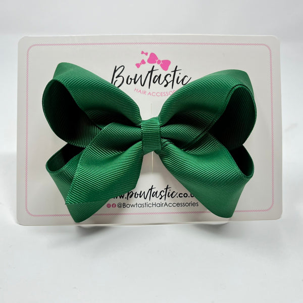 4 Inch Double Ribbon Bow - Forest Green