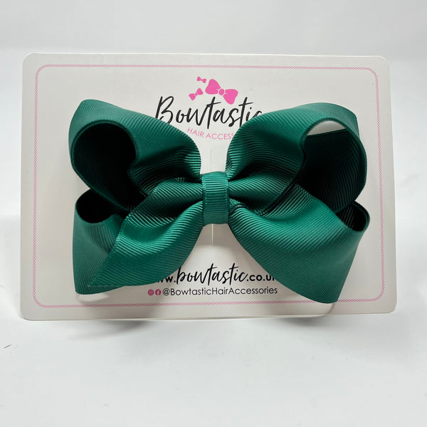 4 Inch Double Ribbon Bow - Hunter Green