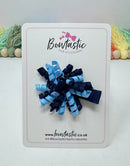 1.75 Inch Corker Bow - Navy & Blue Mist
