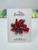 1.75 Inch Corker Bow - Red & Metal Grey