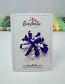 1.75 Inch Corker Bow - Purple & White