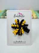1.75 Inch Corker Bow - Black & Yellow Gold