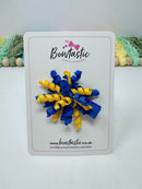 1.75 Inch Corker Bow - Royal Blue & Yellow Gold
