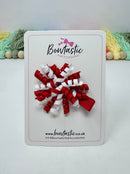 1.75 Inch Corker Bow - Red & White