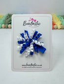 1.75 Inch Corker Bow - Royal Blue & White