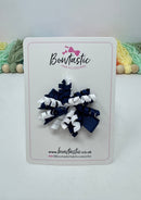 1.75 Inch Corker Bow - Navy & White