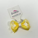 3 Inch Bow Thin Elastic - Yellow & White Gingham