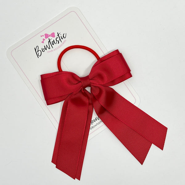 4.5 Inch Tail Bow Bobble - Ruby