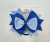 4.5 Inch Stacked Bow Bobble - Royal Blue & Bluebell