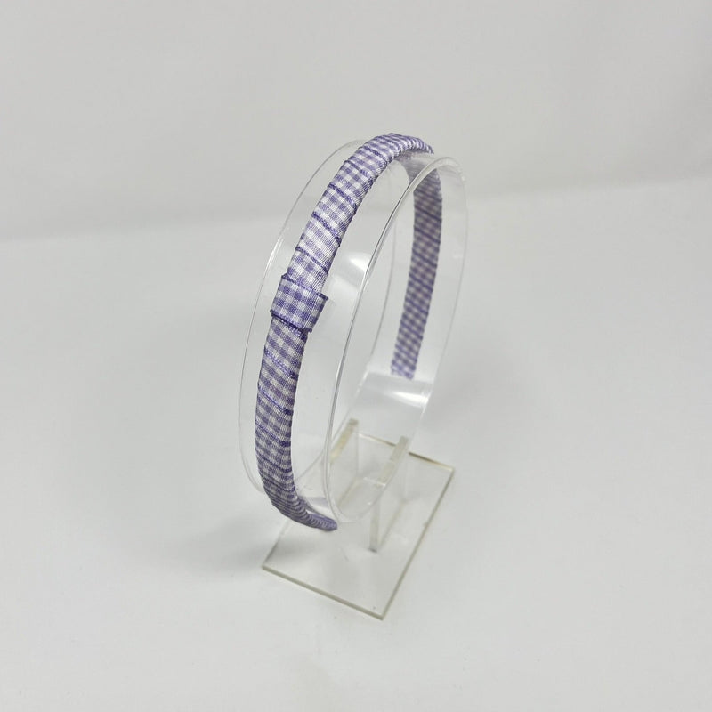 Interchangeable Alice Band - Lilac Gingham