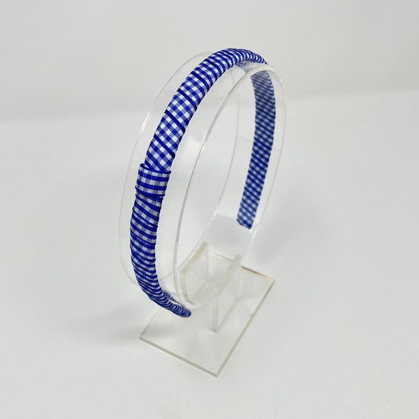 Interchangeable Alice Band - Royal Blue Gingham
