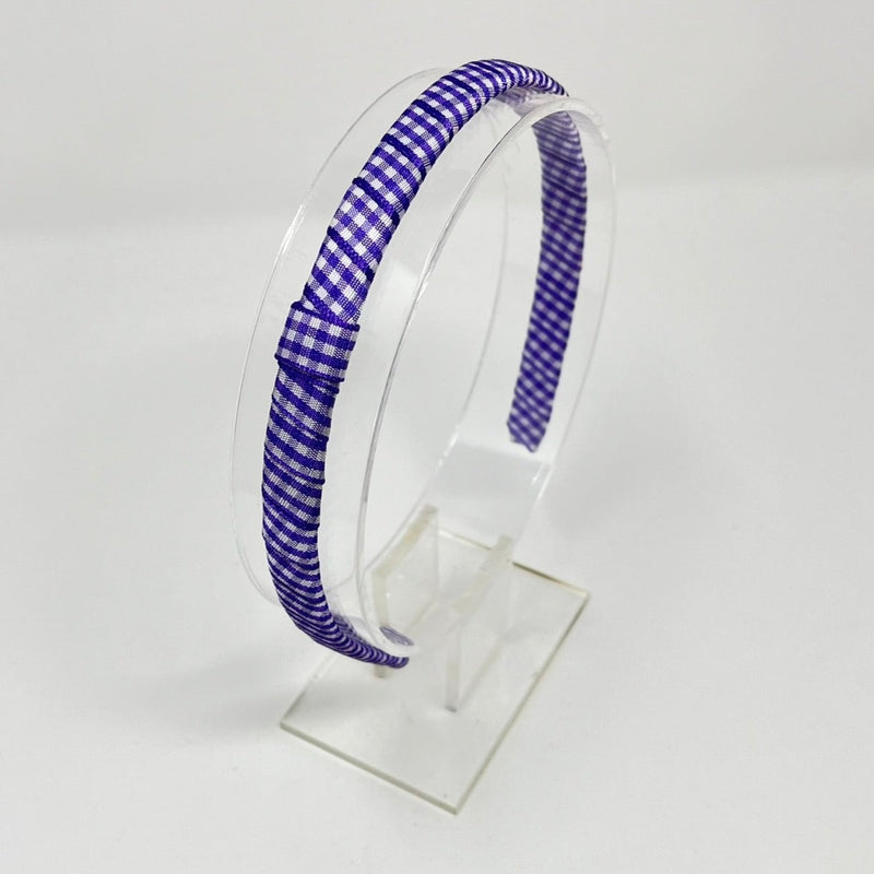 Interchangeable Alice Band - Purple Gingham