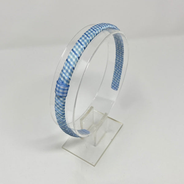 Interchangeable Alice Band - Blue Gingham *Seconds*