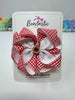 4.5 Inch Flower Bow - Red & White Gingham