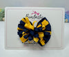 3 inch Loop Bow - Navy & Yellow Gold