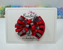 3 inch Loop Bow - Red & Metal Grey