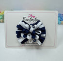 3 inch Loop Bow - Navy & White