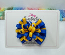 3 inch Loop Bow - Royal Blue & Yellow Gold
