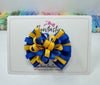 3 inch Loop Bow - Royal Blue & Yellow Gold