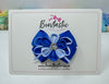 3 Inch Flower Gem Bow - Royal Blue & Bluebell