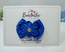 3 Inch Flower Gem Bow - Royal Blue