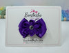 3 Inch Flower Gem Bow - Purple