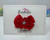 3 Inch Flower Gem Bow - Red