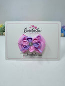 3 Inch Flower Gem Bow - Tulip & Light Orchid