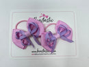 2.75 Inch Bow Thin Elastic - Light Orchid & Tulip - 2 Pack