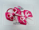 2.75 Inch Bow Thin Elastic - Hot Pink & Pearl Pink - 2 Pack
