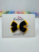 3 Inch Layer Butterfly Bow - Black & Yellow Gold