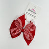 4 Inch Double Bow Bobble - Red Gingham