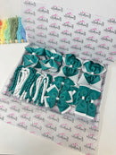 School Bundle - 5 Matching Pairs - Clips & Bobbles - Jade Green & White