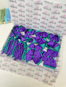 School Bundle - 5 Matching Pairs - Clips & Bobbles - Jade Green & Purple