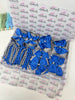 School Bundle - 5 Matching Pairs - Clips & Bobbles - Royal Blue & Metal Grey
