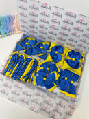 School Bundle - 5 Matching Pairs - Clips & Bobbles - Royal Blue & Daffodil