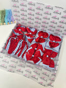 School Bundle - 5 Matching Pairs - Clips & Bobbles - Red & Bluebell