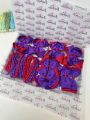 School Bundle - 5 Matching Pairs - Clips & Bobbles - Red & Purple