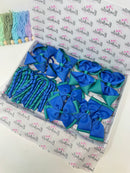 School Bundle - 5 Matching Pairs - Clips & Bobbles - Jade Green & Royal Blue