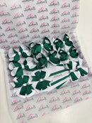 School Bundle - Matching Pairs - Clips - Forest Green & White