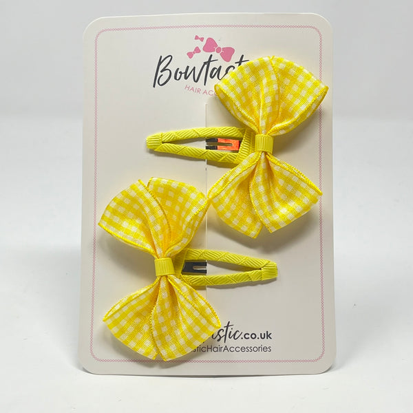 2.75 Inch Snap Clips - Yellow Gingham - 2 Pack